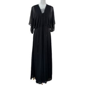 Laurie Felt Long Black Whimsigoth Witch Vibes Maxi Dress - Women's Size 14